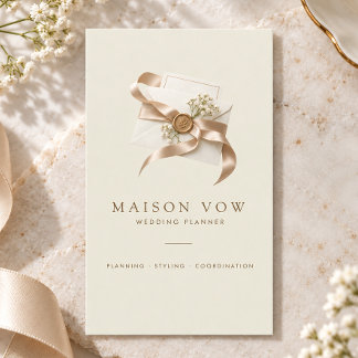 Cartão De Visita Planejador de Casamento Elegante