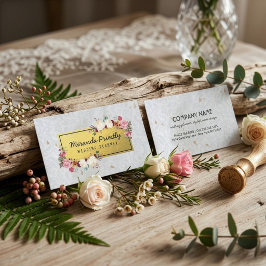 Cartão De Visita Planejador de Casamento em Papel Artesanal Damasco