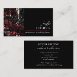 Cartão De Visita planejador de casamento evento floral escuro