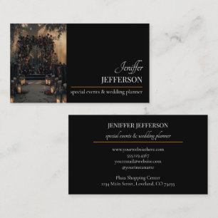 Cartão De Visita planejador de casamento evento floral escuro
