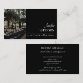 Cartão De Visita planejador de casamento evento floral escuro
