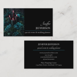 Cartão De Visita planejador de casamento evento floral escuro
