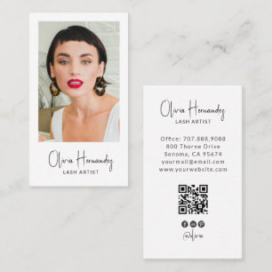 Cartão De Visita Planejador de Casamento Moderno Código QR Foto