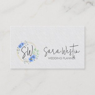 Cartão De Visita Planejador de Casamento Monograma Floral