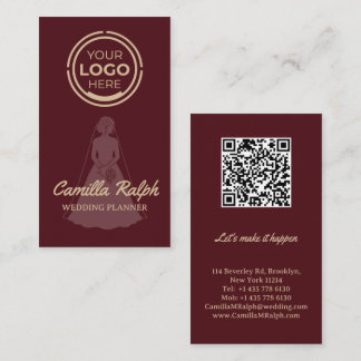 Cartão De Visita Planejador de Casamento Vertical Personalizado