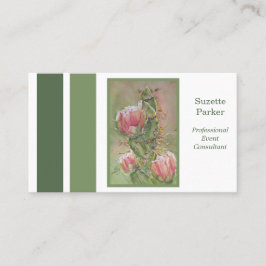 Cartão De Visita Planejador de Evento da Flor do Deserto Cactus