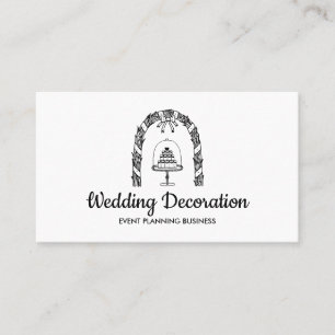Cartão De Visita Planejador de Evento de Bolo de Casamento Decoraçã
