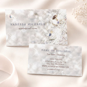 Cartão De Visita Planejador de Evento Glitter Bokeh do Faux Diamond