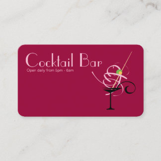 Cartão De Visita Planejador de Evento Nightclub de Bar Cocktail