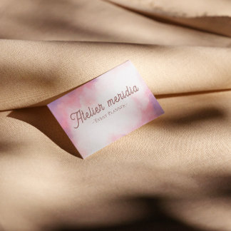 Cartão De Visita Planejador de Eventos Aquarela Rosa 