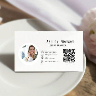 Cartão De Visita Planejador de Eventos de Caligrafia Moderna