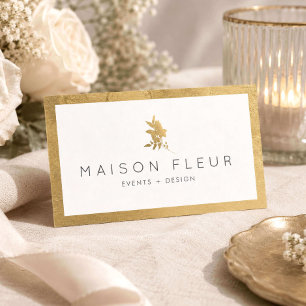 Cartão De Visita Planejador de Eventos de Casamento de Luxo em Ouro