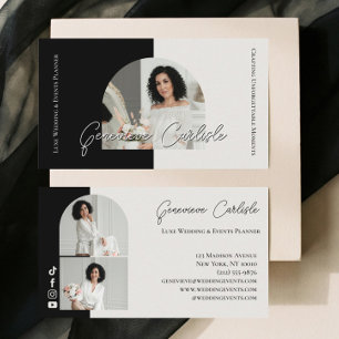 Cartão De Visita Planejador de Eventos de Casamento Luxuoso e Elega