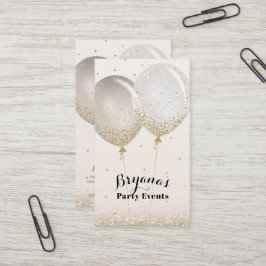 Cartão De Visita Planejador de Eventos de Festa Rosa Dourado e Glit