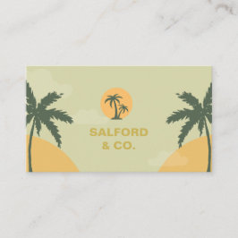 Cartão De Visita Planejador de Eventos de Verão Amarelo Verde com M