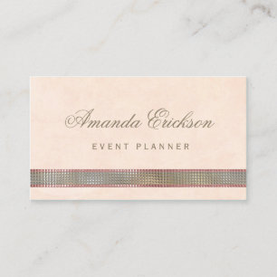 Cartão De Visita Planejador de Eventos do Shimmer Sequin FAUX de Pê