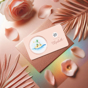 Cartão De Visita Planejador de Eventos Elegante em Rose Gold e Blus