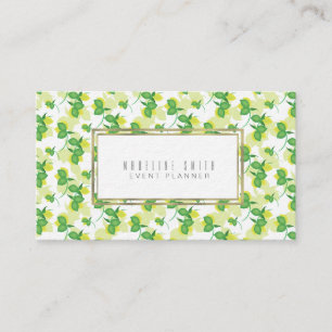 Cartão De Visita Planejador de Eventos Elegante Floral Florista Lim