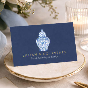 Cartão De Visita Planejador de Eventos Elegantes Logotipo de Jarrin