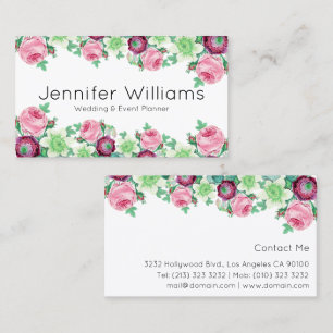 Cartão De Visita Planejador de Eventos Floral