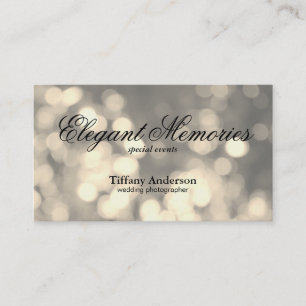 Cartão De Visita Planejador de Eventos Golden Bokeh