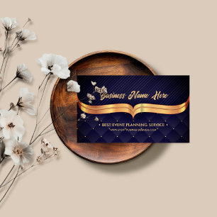 Cartão De Visita Planejador de Eventos Luxo Navy