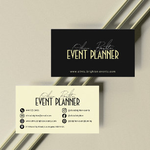 Cartão De Visita Planejador de Eventos Moderno Elegante Profissiona