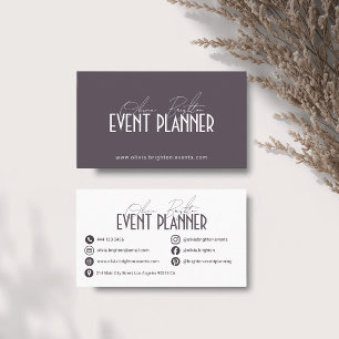 Cartão De Visita Planejador de Eventos Profissional Moderno e Elega