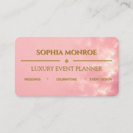 Cartão De Visita Planejador de Eventos Rosa e Dourado