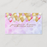 Planejador de Festa de Balões Dourado Rosa Roxo