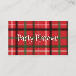 Cartão De Visita planejador de festas de xadrez de Natal