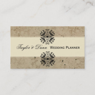 Cartão De Visita Planejador elegante do partido do damasco