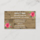 Cartão De Visita Planejador floral de madeira rústico social do (Verso)