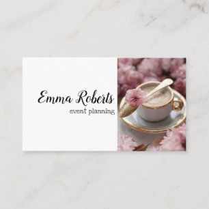 Cartão De Visita Planejamento de Eventos Aquarela Elegante