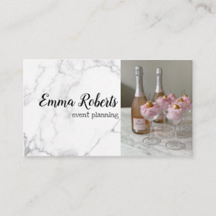 Cartão De Visita Planejamento de Eventos Rústicos com Rosa Romântic