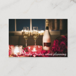 Cartão De Visita Planejamento de Eventos Vinho Espumante Macro Cart