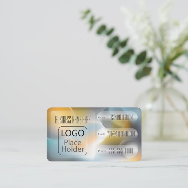 Cartão De Visita Planetas Glassmorphism (Em pé/Frente)