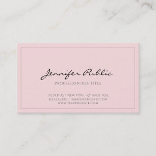 Cartão De Visita Planície chique moderna profissional limpa