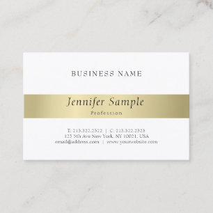 Cartão De Visita Planície elegante e Dourada de aparência profissio