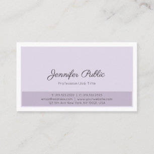 Cartão De Visita Planície elegante profissional lustrosa branca