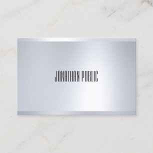 Cartão De Visita Planície Glam elegante do olhar de prata moderno