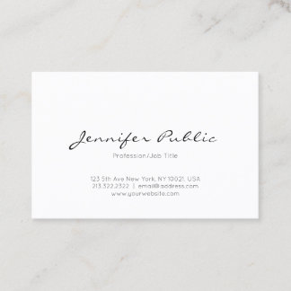 Cartão De Visita Planície limpa moderna profissional elegante