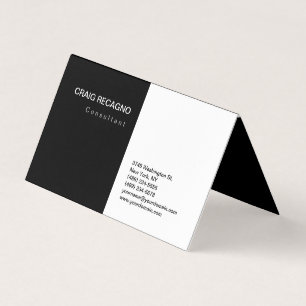 Cartão De Visita Planície Mínima Moderna Negra Atraente