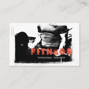 Cartão De Visita Planície moderna do instrutor pessoal do treinado