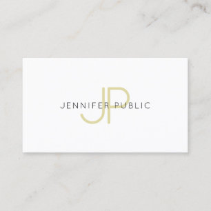 Cartão De Visita Planície moderna na moda do design Dourado à mod