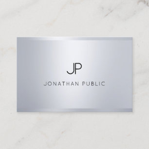 Cartão De Visita Planície profissional da prata elegante do encant