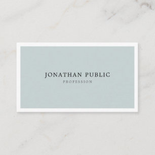 Cartão De Visita Planície Simples Elegante Mineral Verde Moderno