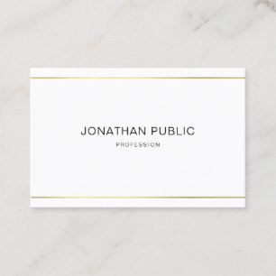 Cartão De Visita Planície simples listrada do ouro moderno na moda