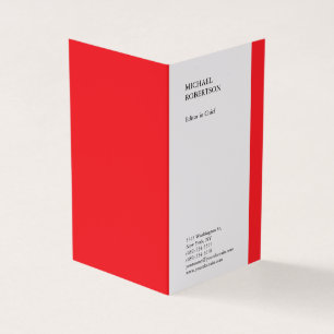 Cartão De Visita Planilha profissional minimalista de branco vermel