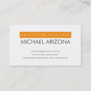 Cartão De Visita Planilha Simples Minimalista Laranja e Branco